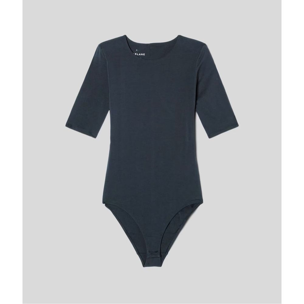 Everlane The Short-Sleeve Crew Neck Bodysuit Bikini Black Size S